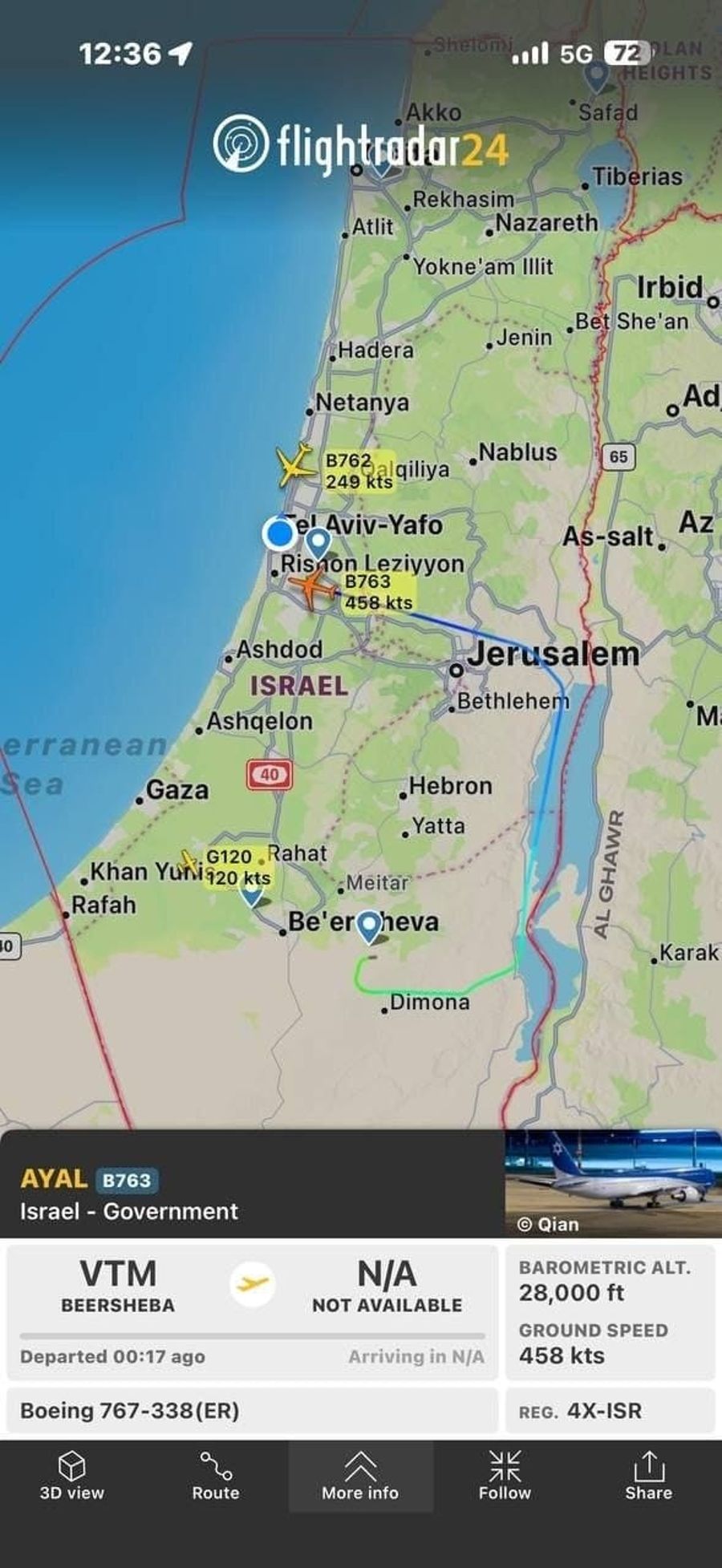 Wing of Zion plane departs from Ben Gurion