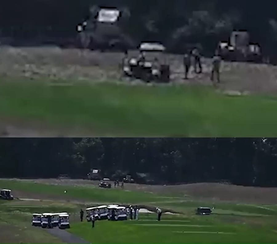 Avenger air defense missile batteries protecting Trump.