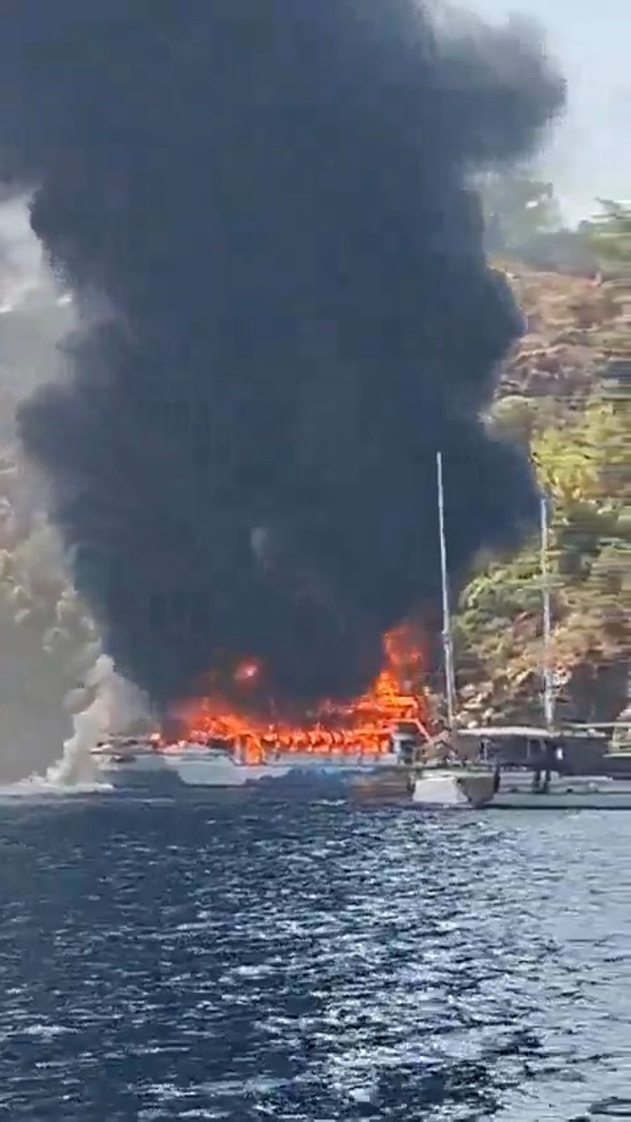 The burning boat