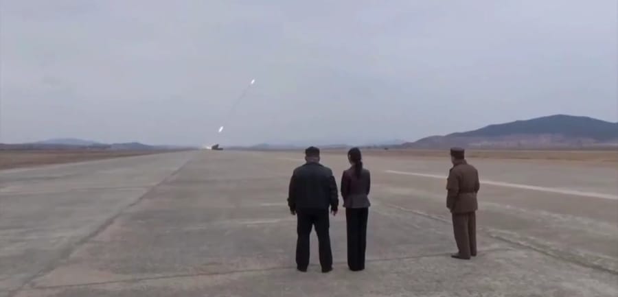 North Koreas leader with his daughter