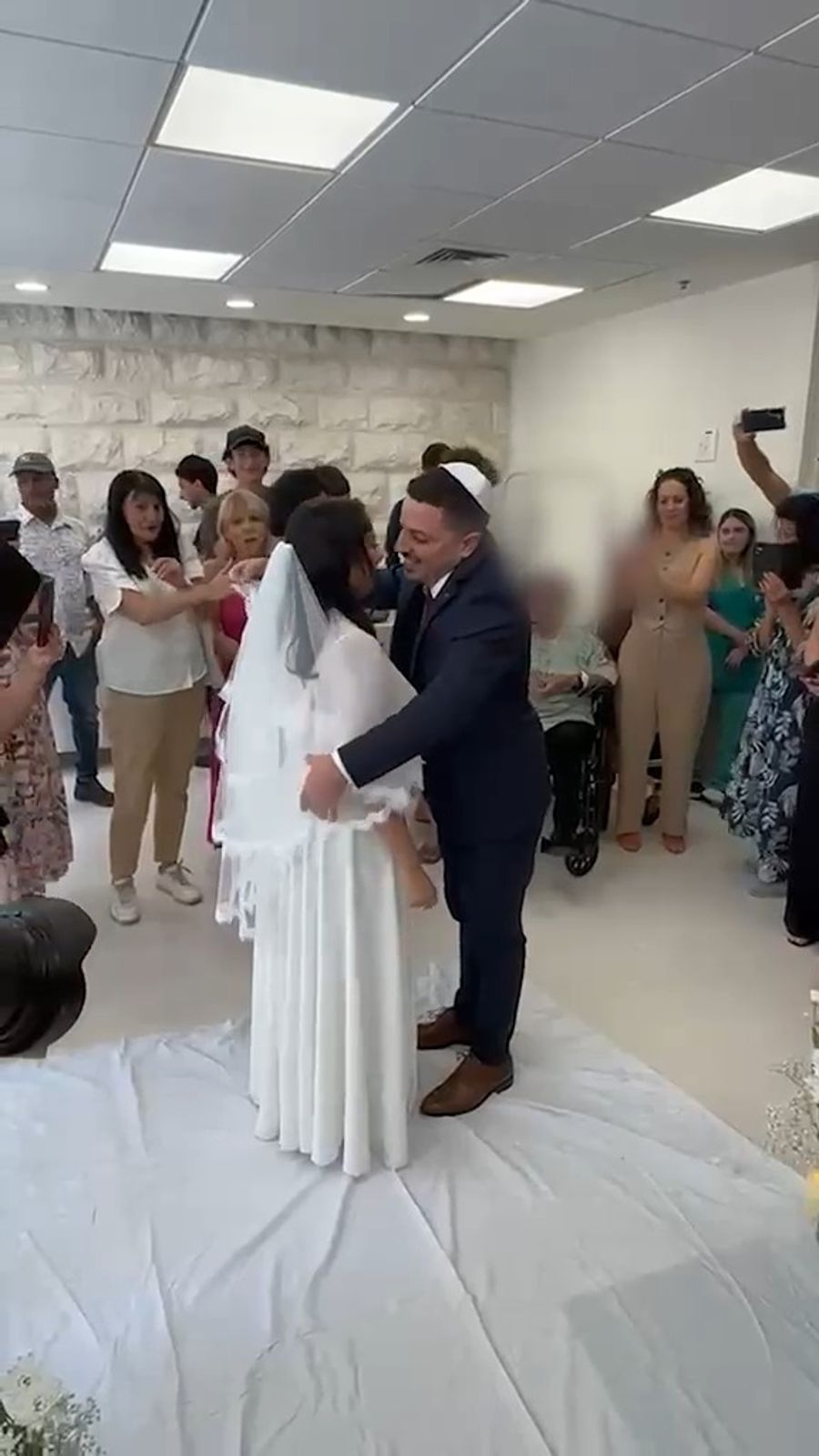 The wedding ceremony at the hospital