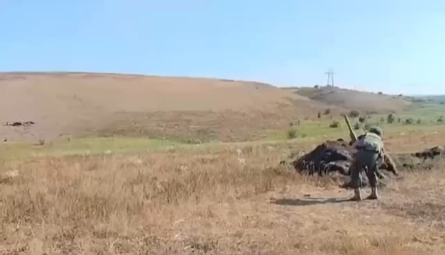 Russian Soldier Accidentally Fires RPG at Ground Beneath Him During Training