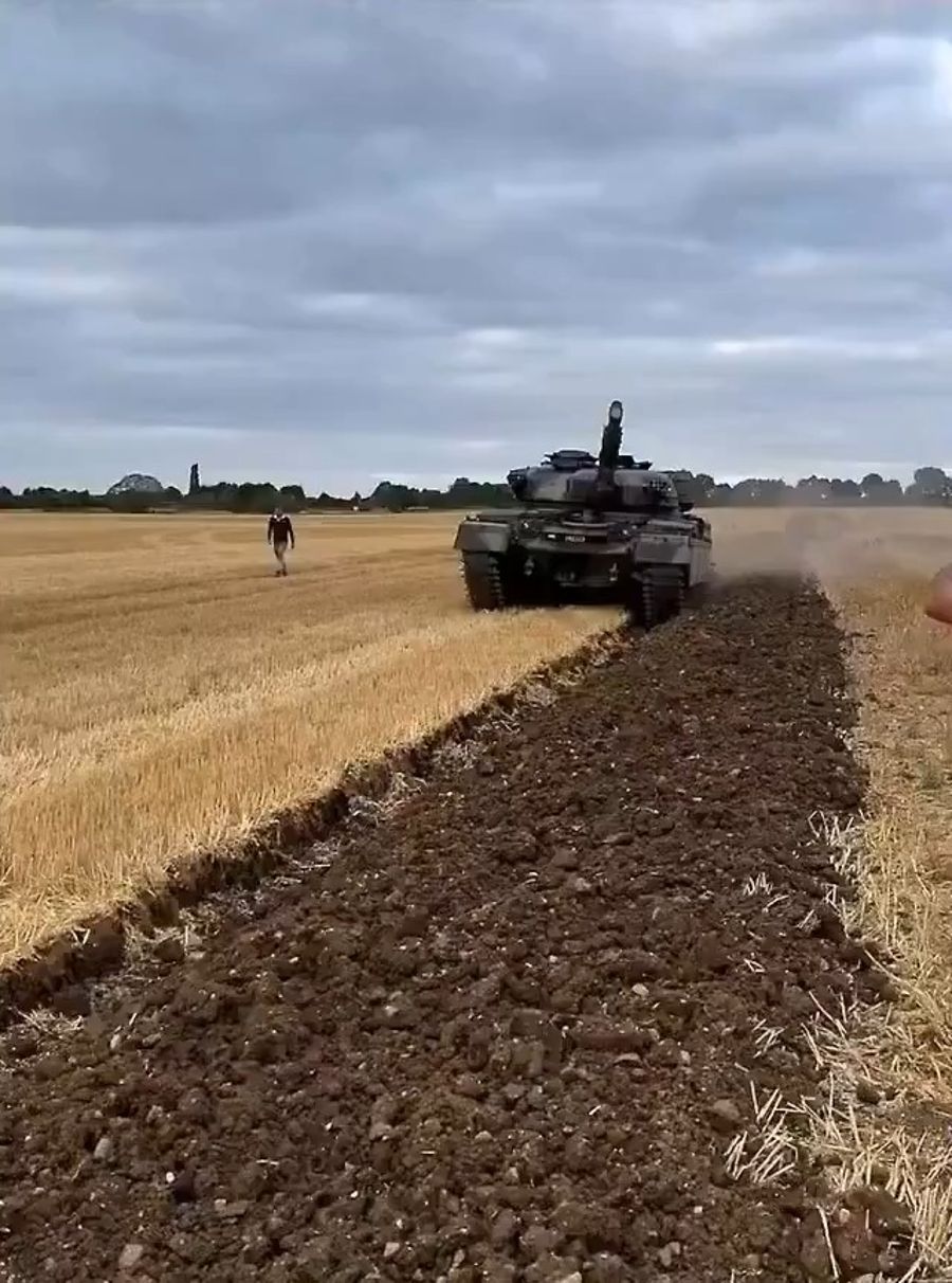 Tank Driving Test in the Fields