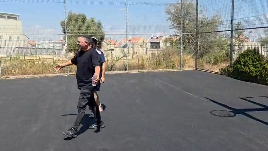 Hillel's brother kicks a ball