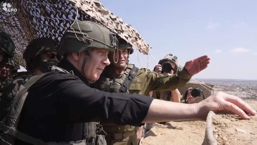 Netanyahu Visits Gaza's Yellow Line