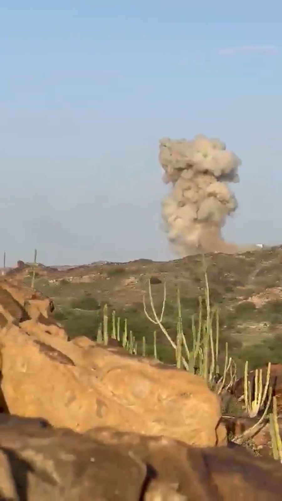 Artillery strikes in Yemen