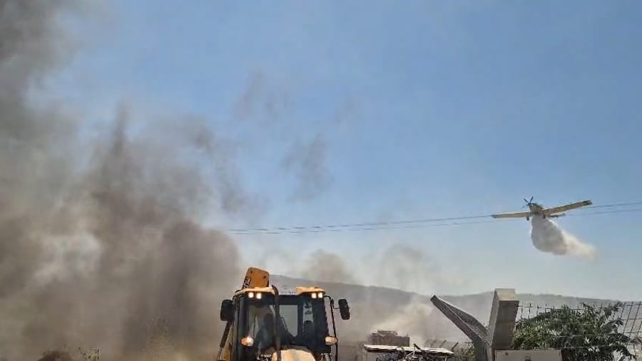 The fire near the industrial zone