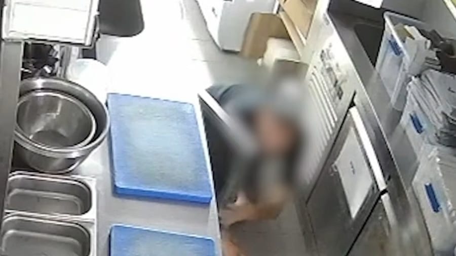 Footage of the break-in