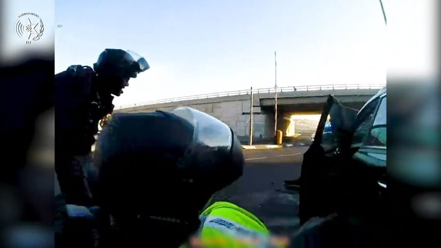 Body-cam footage of the chase
