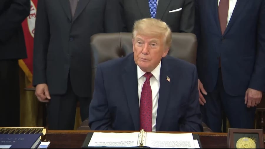 President Trump reenacts the drama on the flight