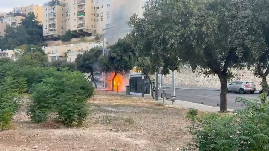 The scene in Armon Hanatziv this morning