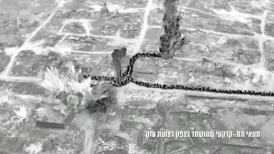Footage of the destruction of the underground route in northern Gaza