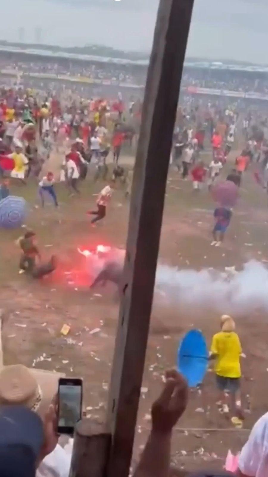 Bull with fireworks strapped to horns at Colombian festival