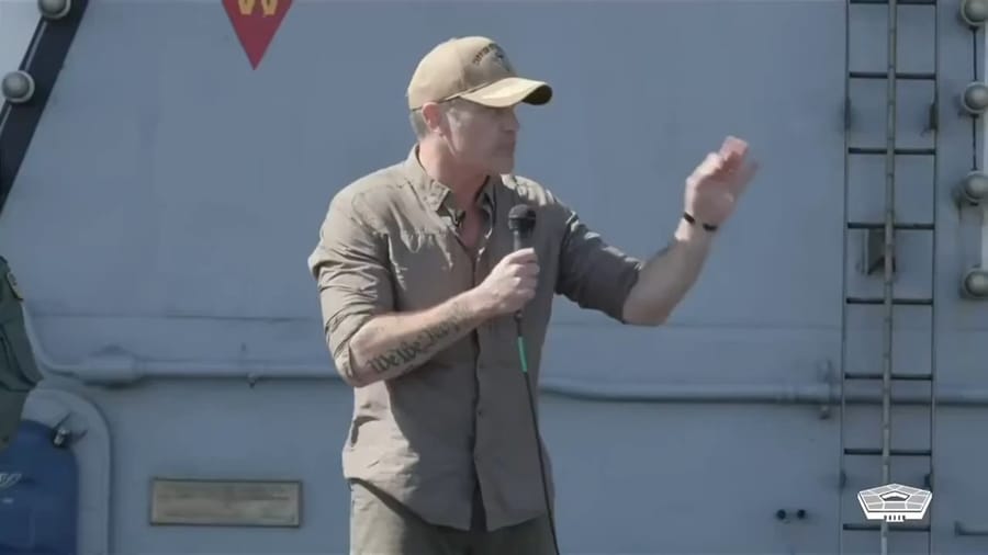 US Defense Secretary Pete Hegseth addresses USS Abraham Lincoln crew