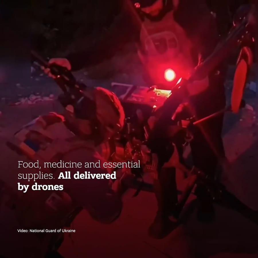 Food deliveries by drone in Oleshky