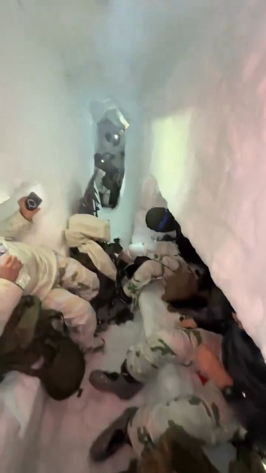 The soldiers' snow shelter
