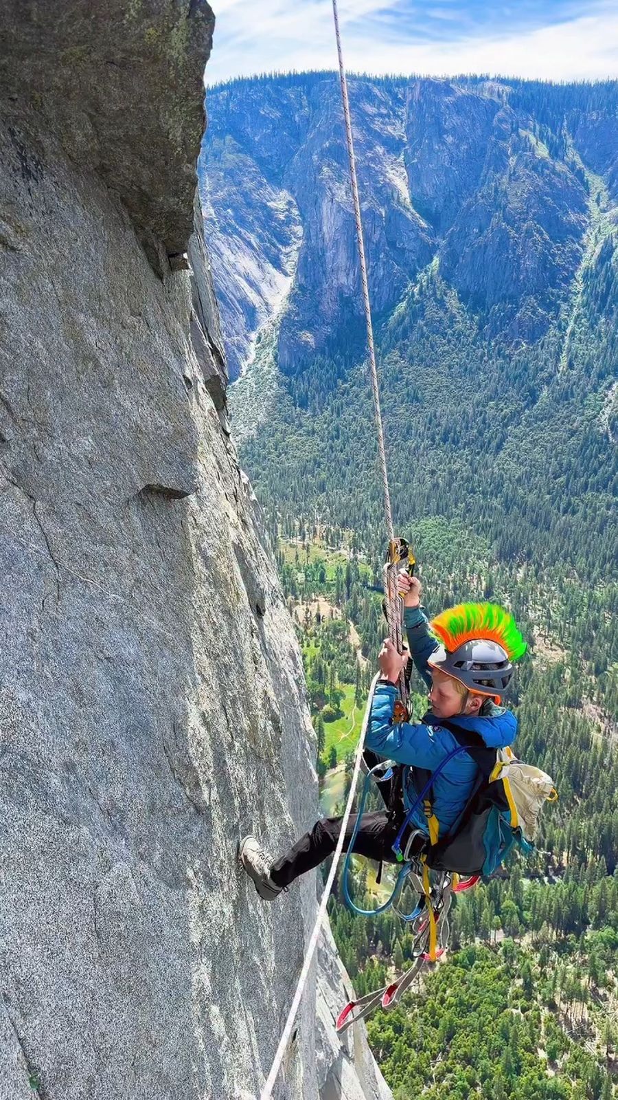 Joey Evermore during the five-day ascent of El Capitan in Yosemite National Park