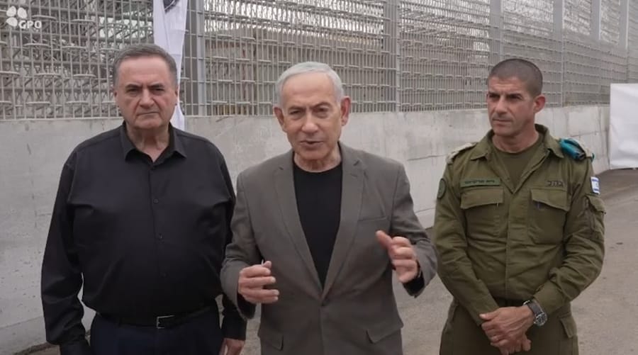 Prime Minister Netanyahu at the Jordan border
