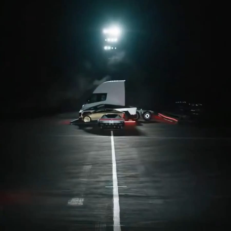 Flying Tesla Roadster
