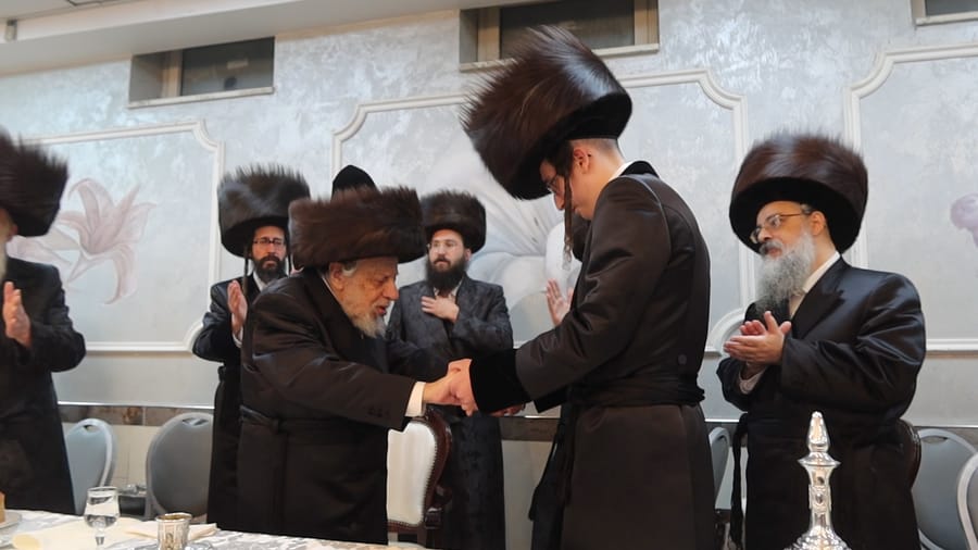 The Kopyczynitzer Rebbe dancing with the chosson | Photo: A. Shtul
