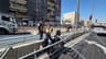 Protesters at the construction site of the Light Rail