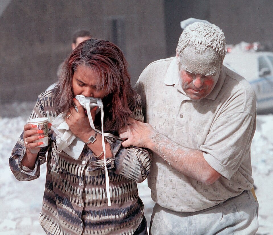 People fleeing the World Trade Center area