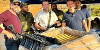 Yossi Dagan at the weapons distribution.