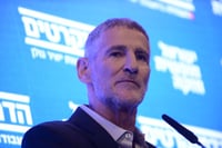 Yair Golan speaks after the results were announced in the Labor party primary elections, in Tel Aviv, May 28, 2024. 