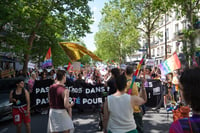 Left-wing protests in Paris, France