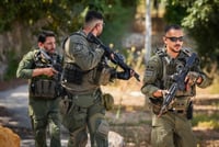 Israeli reserve soldiers in the northern Israeli city of Kiryat Shmona, June 18, 2024. 