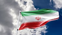 The national flag of the Islamic Republic of Iran.