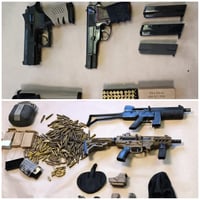 Weapons seized in Police raid.