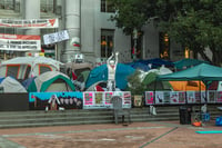 Palestinian protesters camping on the UC Berkeley campus