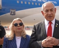 Prime Minister Binyamin Netanyahu, on his way to the United States.