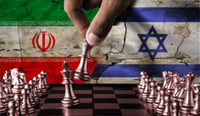 Israel vs. Iran. Illustration.