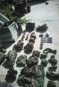 Hezbollah weapons seized in southern Lebanon.