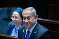 Reason to smile? Prime Minister Binyamin Netanyahu.