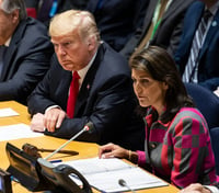 Nikki Haley with Donald Trump