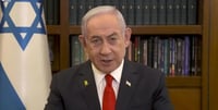 Netanyahu during speech to Iranian people