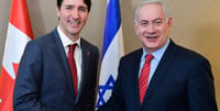 Canadian Prime Minister Justin Trudeau meeting with Netanyahu