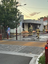 Scene of the arson attack on Adass Synagogue