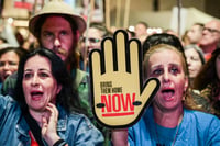 Israelis attend a rally calling for the release of Israelis held hostage by Hamas terrorists in Gaza, at "Hostage Square" in Tel Aviv, December 7, 2024. 