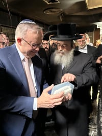 Anthony Albanese with Rabbi Shlomi HaCohen Kahn