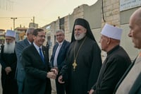 President Herzog and local religious leaders.