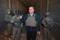 Israel Katz in Gaza tunnel today