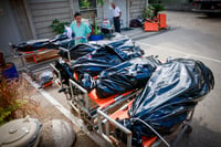 Workers at the Abu Kabir Forensic Institute in Tel Aviv where hundreds of dead bodies arrived since the start of the war with Gaza, October 18, 2023