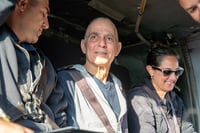 Gadi Mozes on his way to hospital following his release