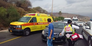 A motorcyclist was hit by a truck in Kfar Hittim, his condition is serious