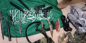 Weapons seized in anti-terror sweep.