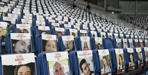 The arena seats are dedicated to the abductees